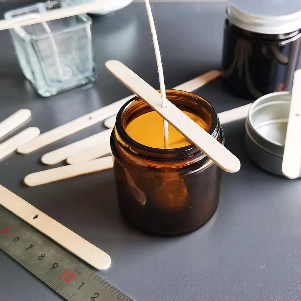 Candle Wick 100pcs/bag Pre-Waxed Smokeless Candle Wicks with Holder DIY Cotton Thread Wicks Soy Wax Beewax Candle Making Accessories
