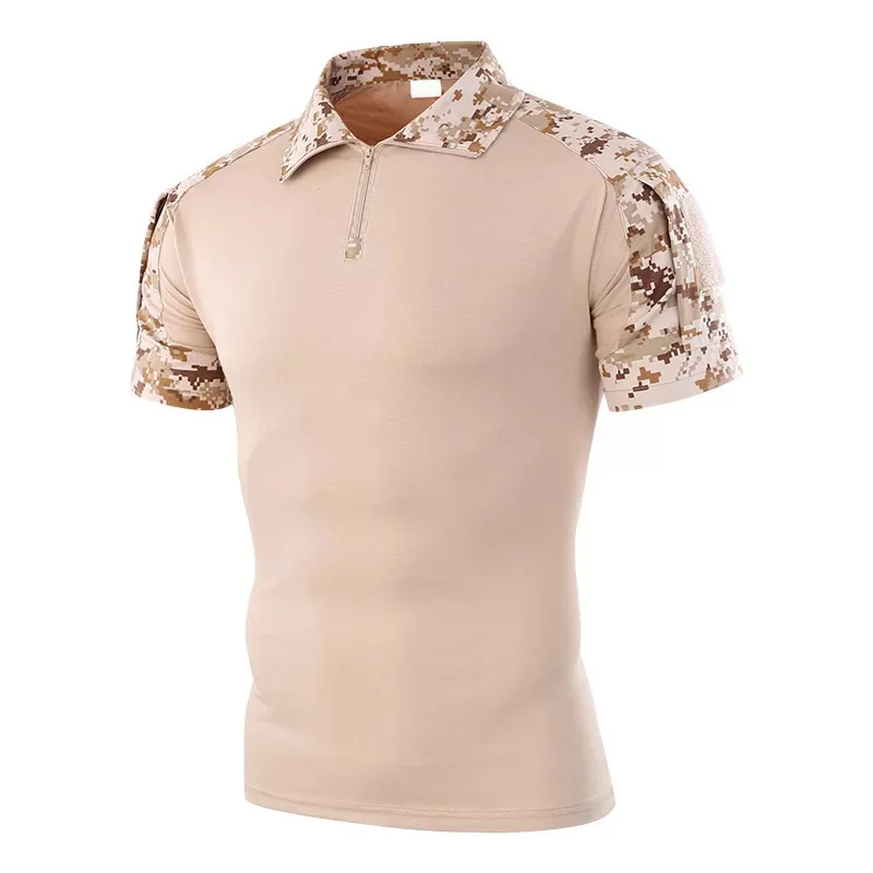 Men Summer Sport T Shirt Airsoft Army Tactical Short Sleeve Military Camouflage Cotton Tee Shirts Paintball Clothing
