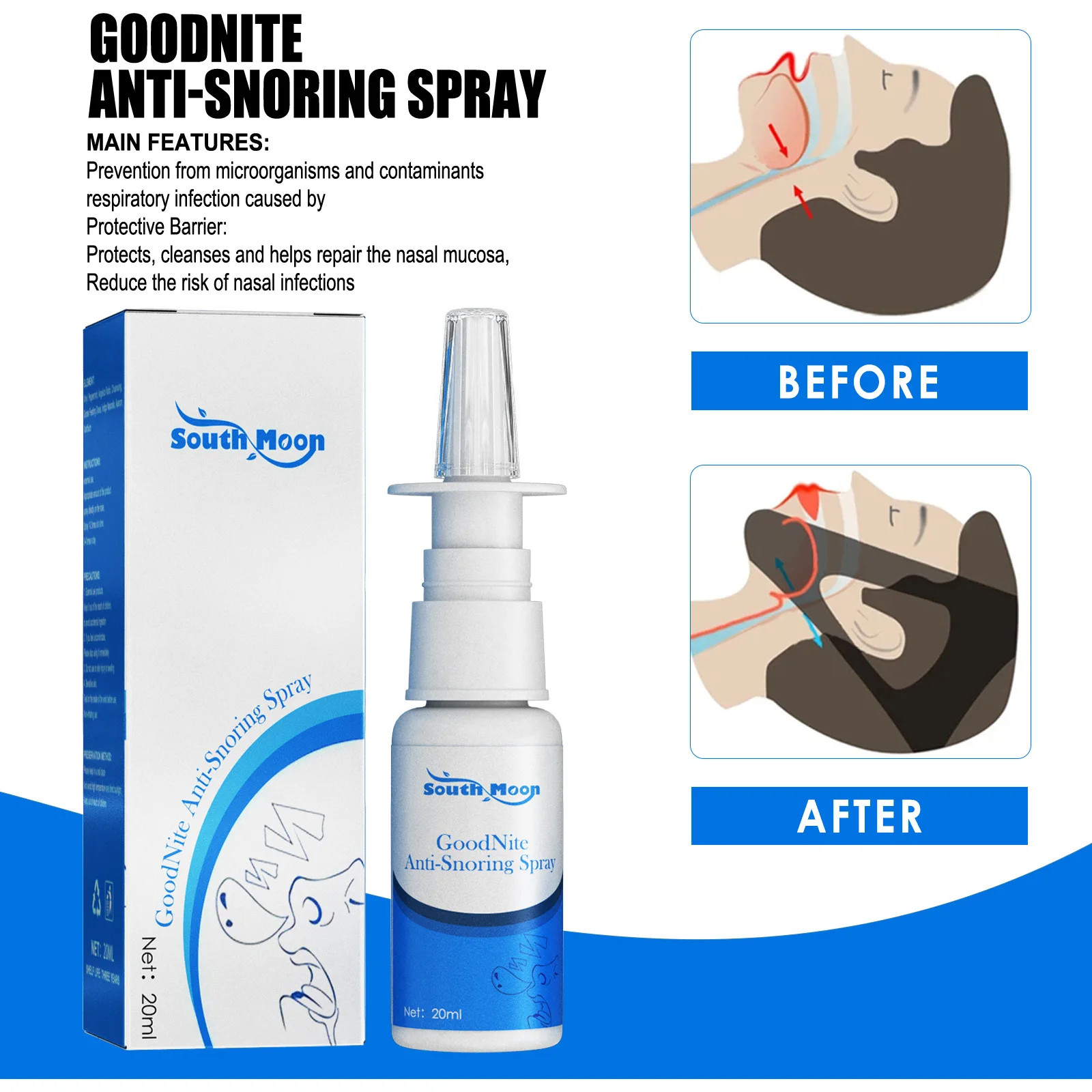 Anti Snoring Nasal Spray | Herbal Snore Relief Nose Care | Dream Tech