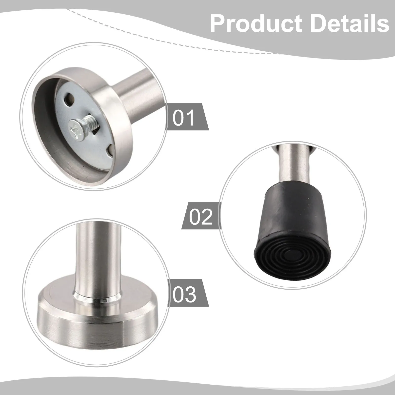 2 Installation Options Anti Collision Doorstop Adhesive Door Stopper Stylish Home Decor Anti-collision Rubber Damage Prevention