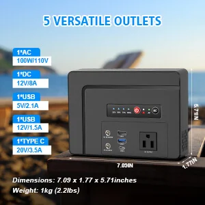 powkey Portable Power Bank with AC Outlet 100W, 97.68Wh