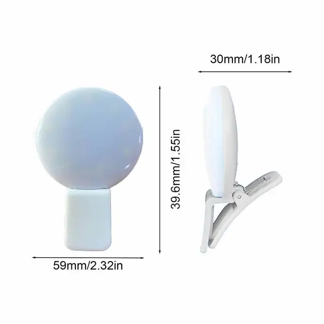 Cell Phone Fill Light Rechargeable USB Phone Ring Light Portable Circle Light Mini Video Conference Light With 4 Adjustable 6