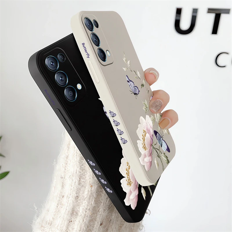 Purple Butterfly Flowers Shockproof Silicone Phone Case - Soft Bumper Back Cover
