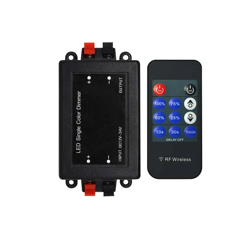 LED Single Color Dimmer 11Key RF Remote Control Wireless Plastic DC12V 24V