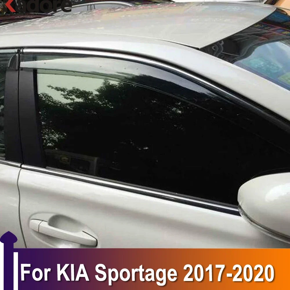 

For KIA Sportage 2017 2018 2019 2020 Window Visor Door Rain Sun Shield Side Windows Cover Trim Car Sticker Exterior Accessories