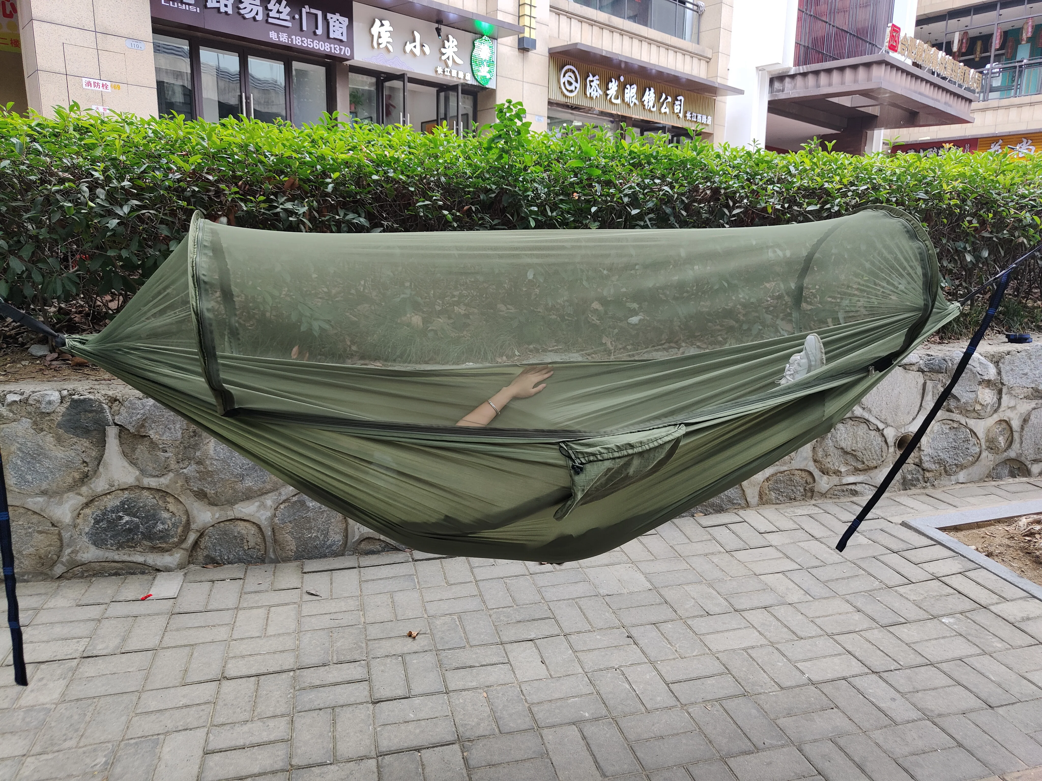 Camping Garden Hammock With Mosquito Net Outdoor Furniture Bed Strength Parachute Fabric Sleep Swing Portable Hanging patio furniture