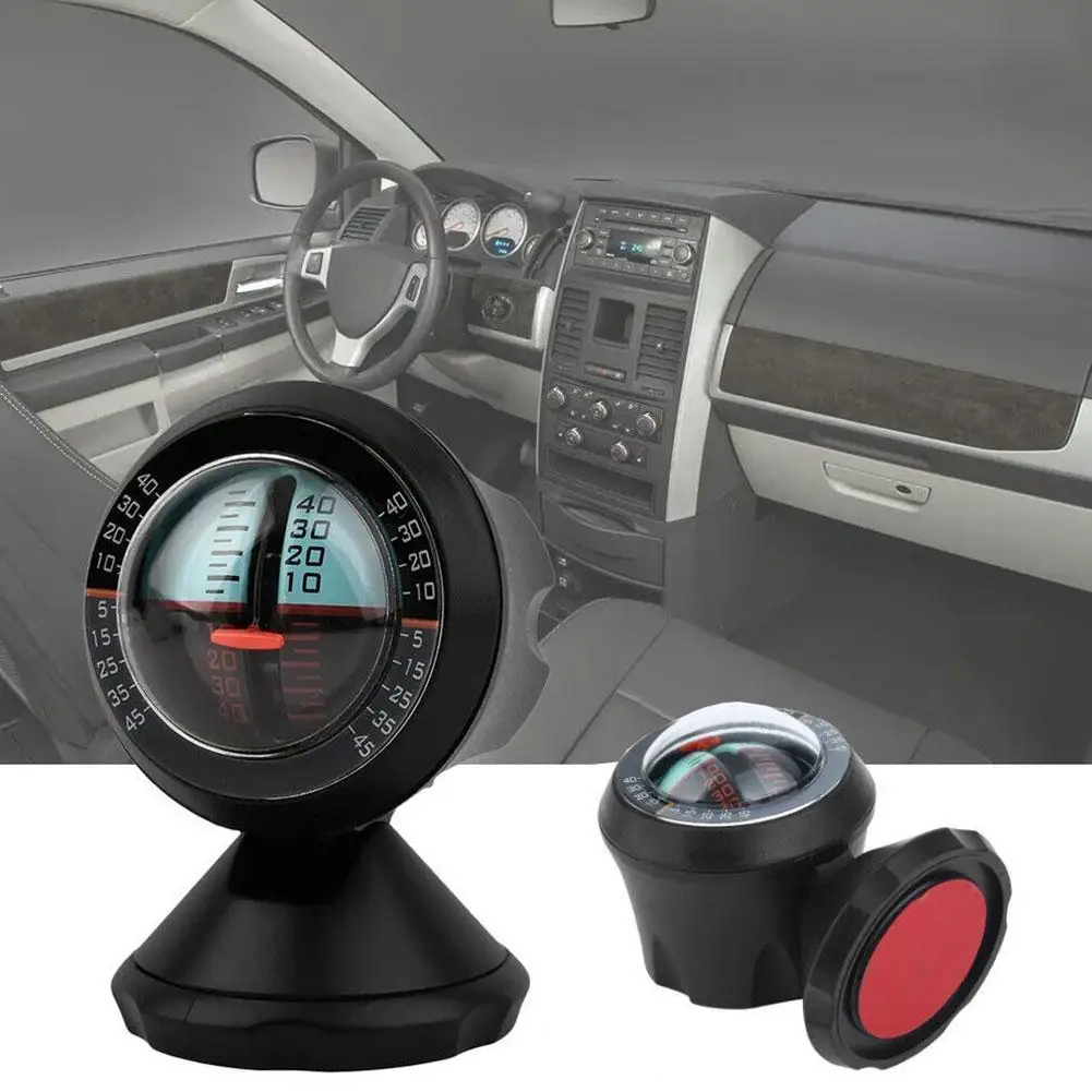Car Vehicle Inclinometer Rotatable 360 Degree Slope Tilt Road Indicator Level Instrument Adhesive with Safety Meter Gauge T9O0 car gauge meter