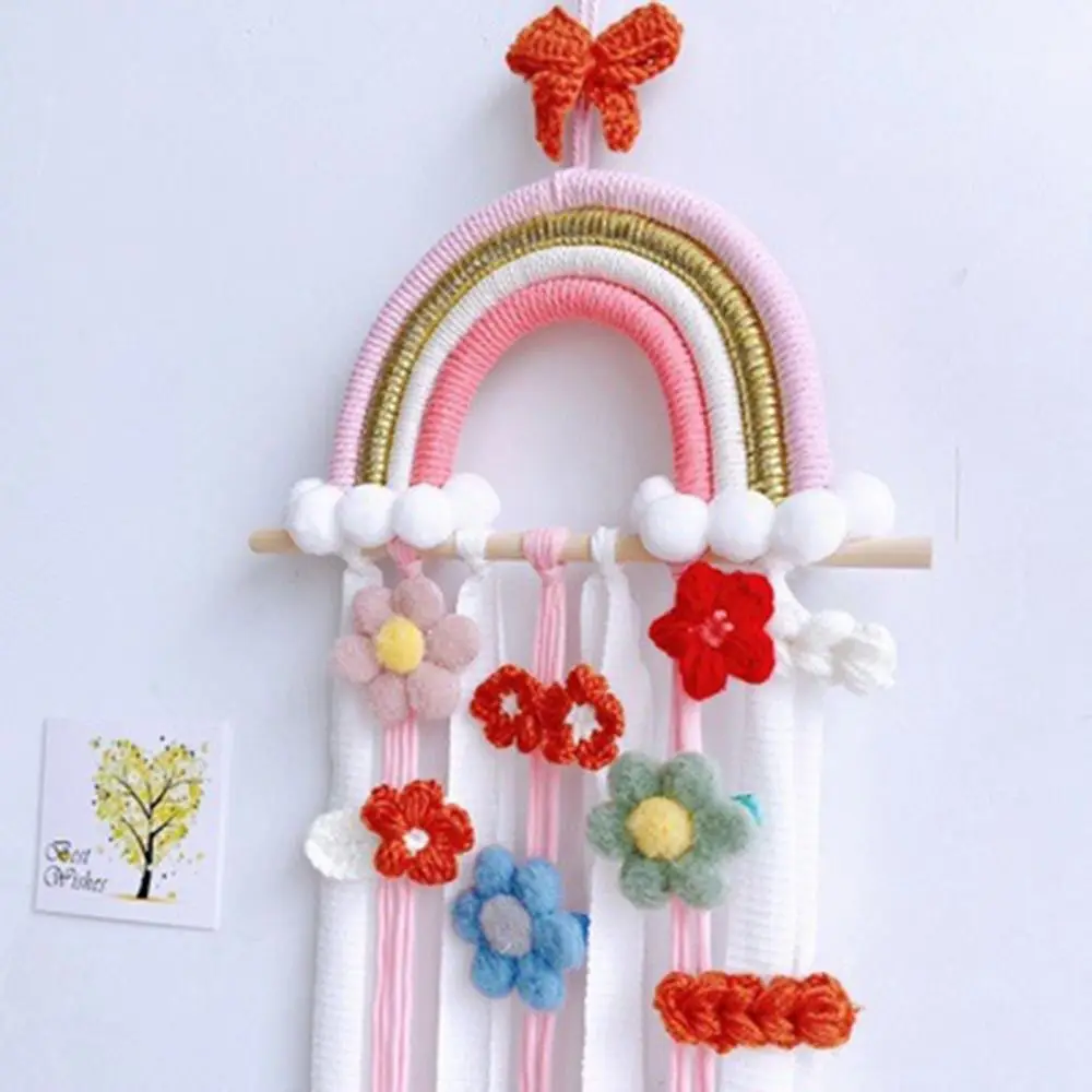 Bow Holder for Girls Hair Bows, Hair Clips Holder Rainbow Bow Organizer Hair Accessories Storage Wall Hanging Decoration 2