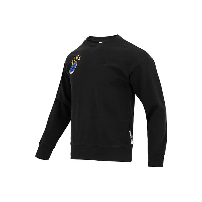 PUMA 스웨트셔츠 남성용 블랙 크루넥 모더레이트 레귤러 622275-01