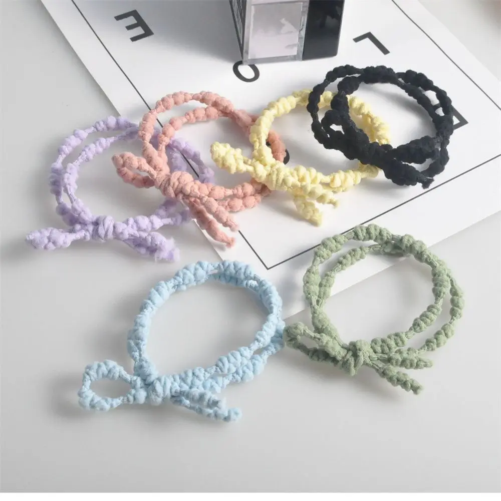 

Hair Accessories Ponytail Holder Women Girl Hand-woven Scrunchies Hair Rope Hairs Ties Hair Ring