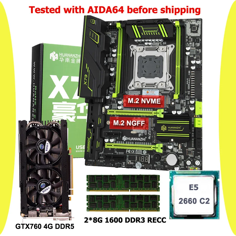 HUANANZHI Motherboard CPU RAM Video Card Combos X79 Super Xeon E5 2660
