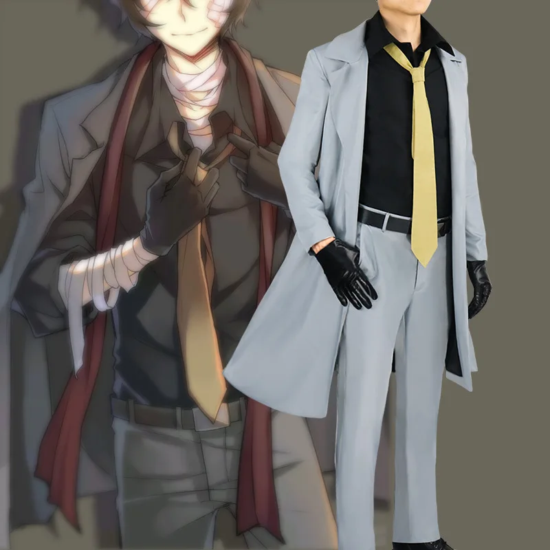 

Anime Game Comic Bungo Stray Dogs Dazai Osamu Nakahara Chuuya Cosplay Costume Wig New Daily Suits Outfit Halloween Party Clothes