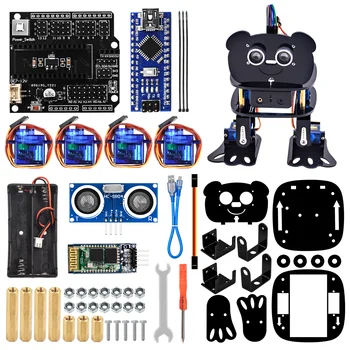 Kit robot Panda 4-DOF Kit robot danzante per Arduino Giocattolo elettronico fai-da-te Monitoraggio automatico/Controllo APP