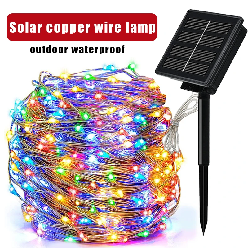 Solar String Fairy Led Lights 200m Christmas Lights Waterproof Outdoor Garland Solar Power Lamp