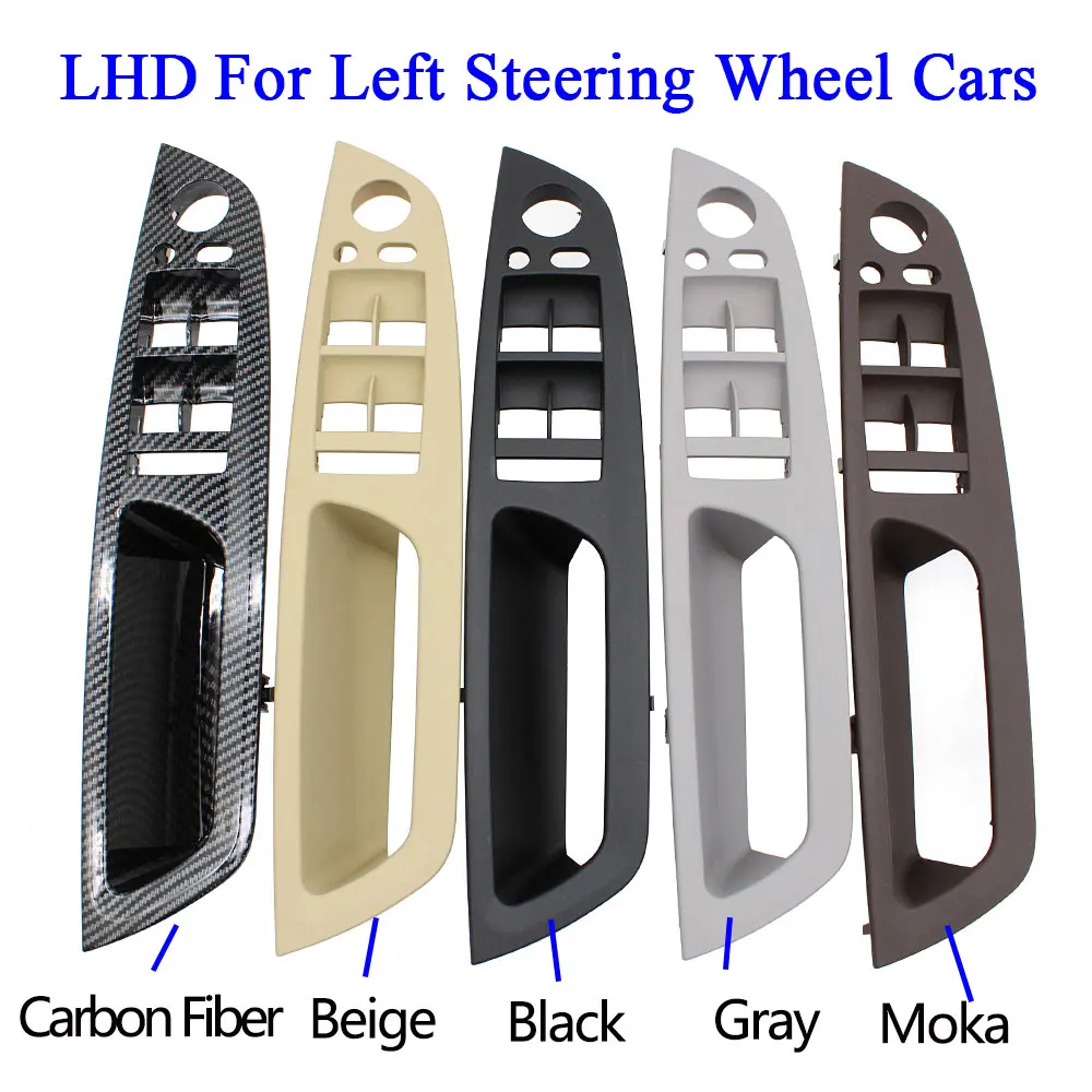 Inner Driver Door Window Switch Armrest Cover Pull Handle Replacement For BMW X5 X6 E70 E71 E72 2007-2013 4PCS Kit door panel trim cover interior door handle cover car door handle cover door panel handle
