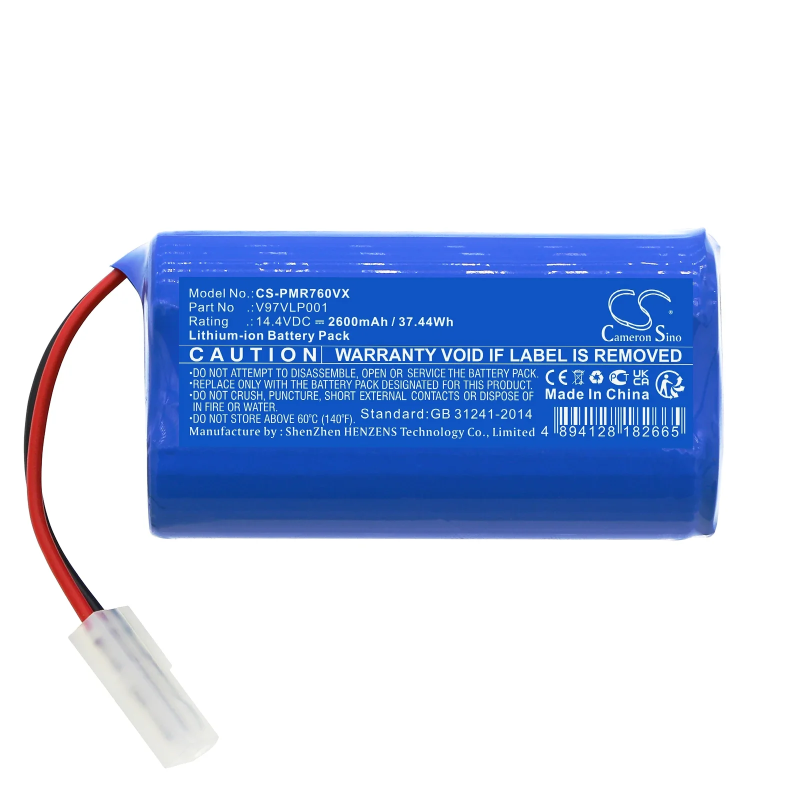 

Vacuum Battery For Panasonic V97VLP001 MC-8R76C 8R76D RS753 RS755 WRC53 Capacity 2600mAh / 37.44Wh Color Blue Volts 14.40V