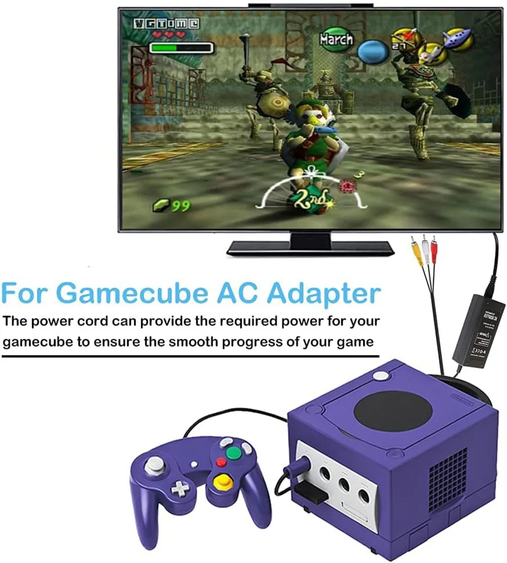 AC Power Supply for Gamecube AV Composite Cable Cord Compatible with Gamecube NGC Console power supply game console power adapter power adapter switching power supply