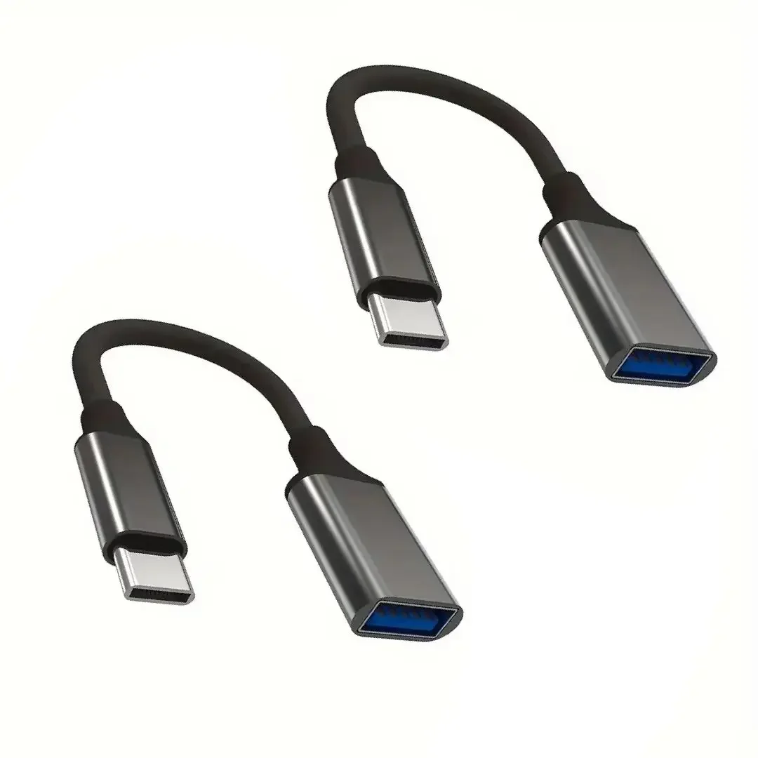USB-C Male to USB Female OTG Adapter with Aluminum Alloy Housing and USB 3.0 Extension Cable