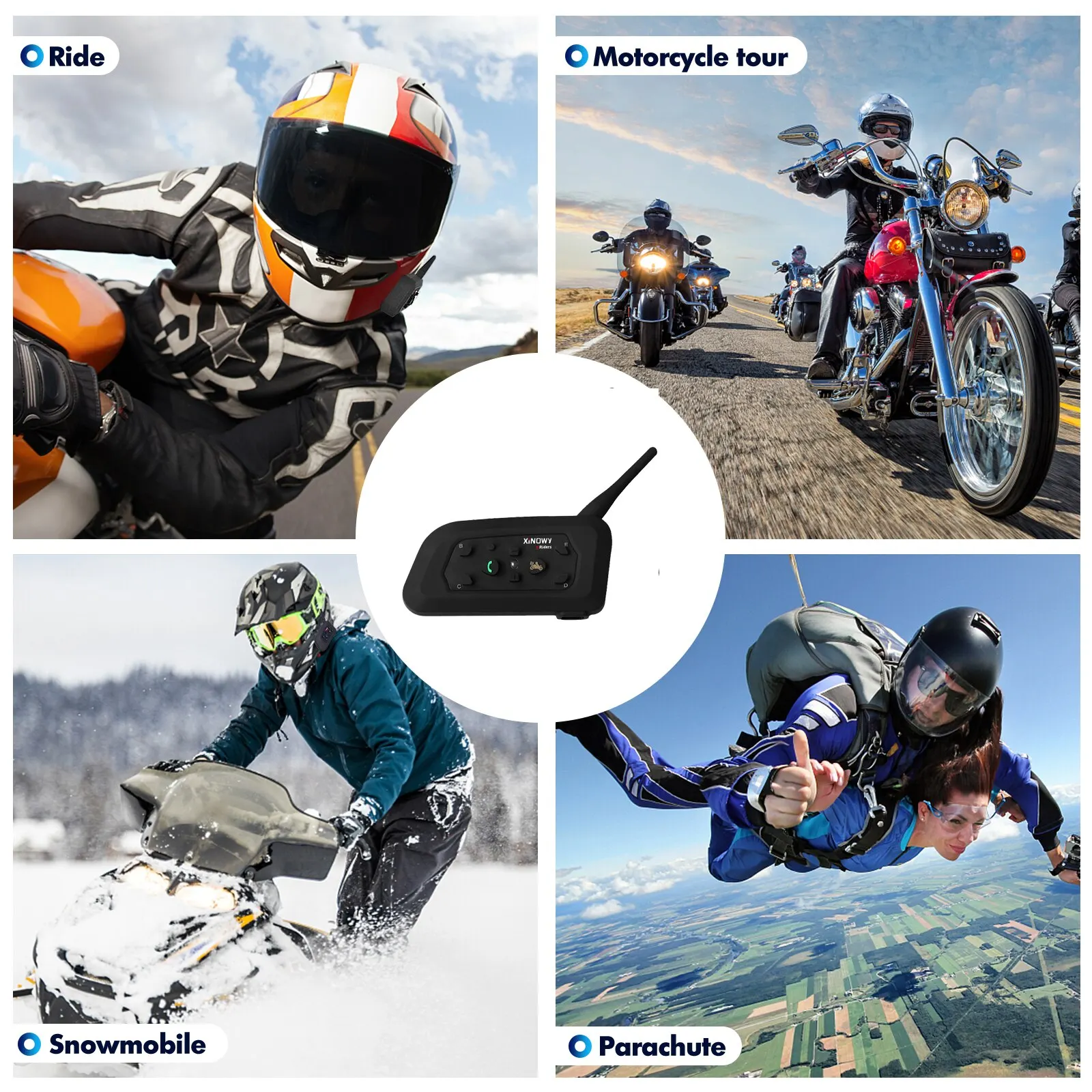 Bluetooth Headset Motorcycle Helmets  Intercom Moto Bluetooth 6 Rider -  1/2pcs - Aliexpress