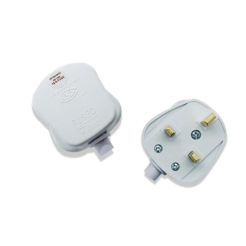 UK British mains plug 3 Pin 13A Plugs Grounded 250V 3 Pin fused adaptor cable connector wire converter