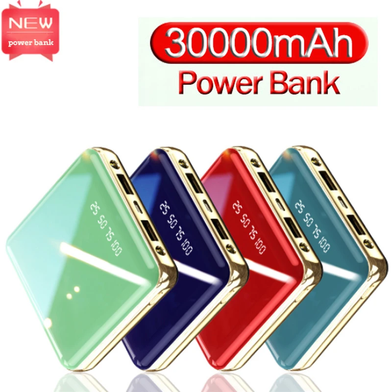 best power bank for mobile 30000mAh Mini Power Bank with Cable Power Bank LED Flashlight Power Display Portable Charger for Android and Apple Fast charging charging bank