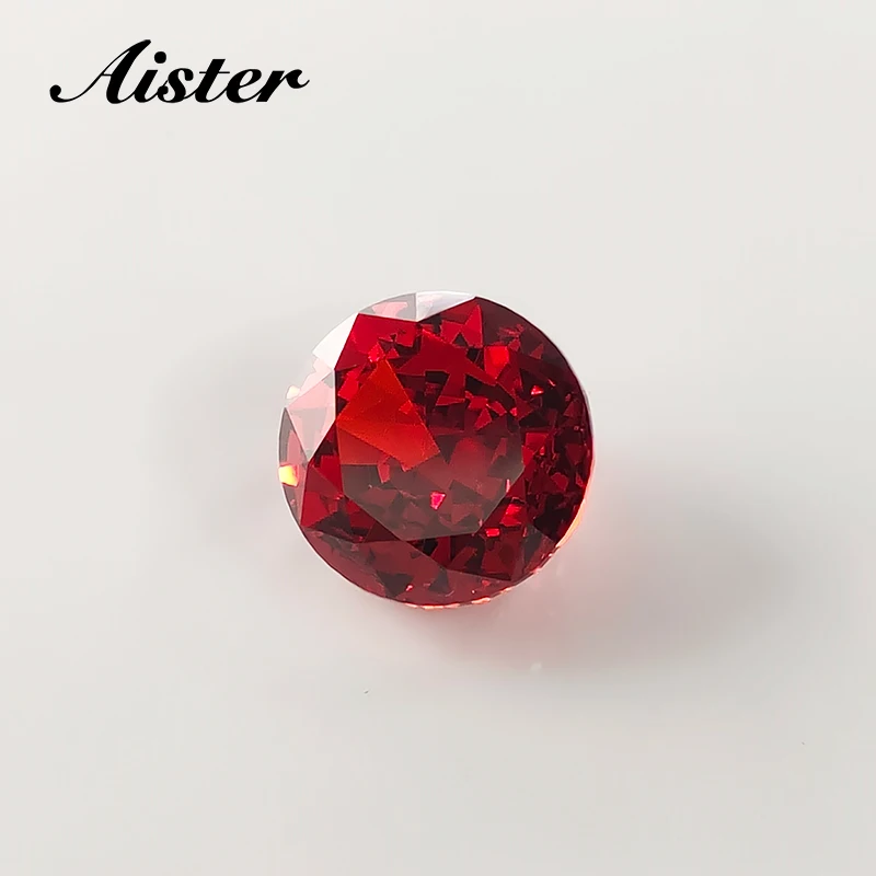 

New China Red Round Crushed Ice Cut Cubic Zirconia High Carbon Lab Diamond CZ Gemstone 4K Cut 5A+ Quality for Jewelry Making