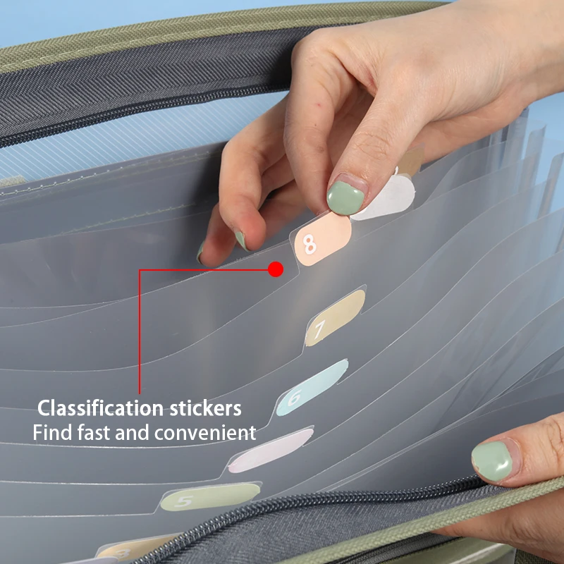 A4 Portable Zipper Organ Bag Portable Canvas Data Storage Folder Multi-layer Large Capacity,file folder,file bag,stationary organizer pouch,transparent storage bag