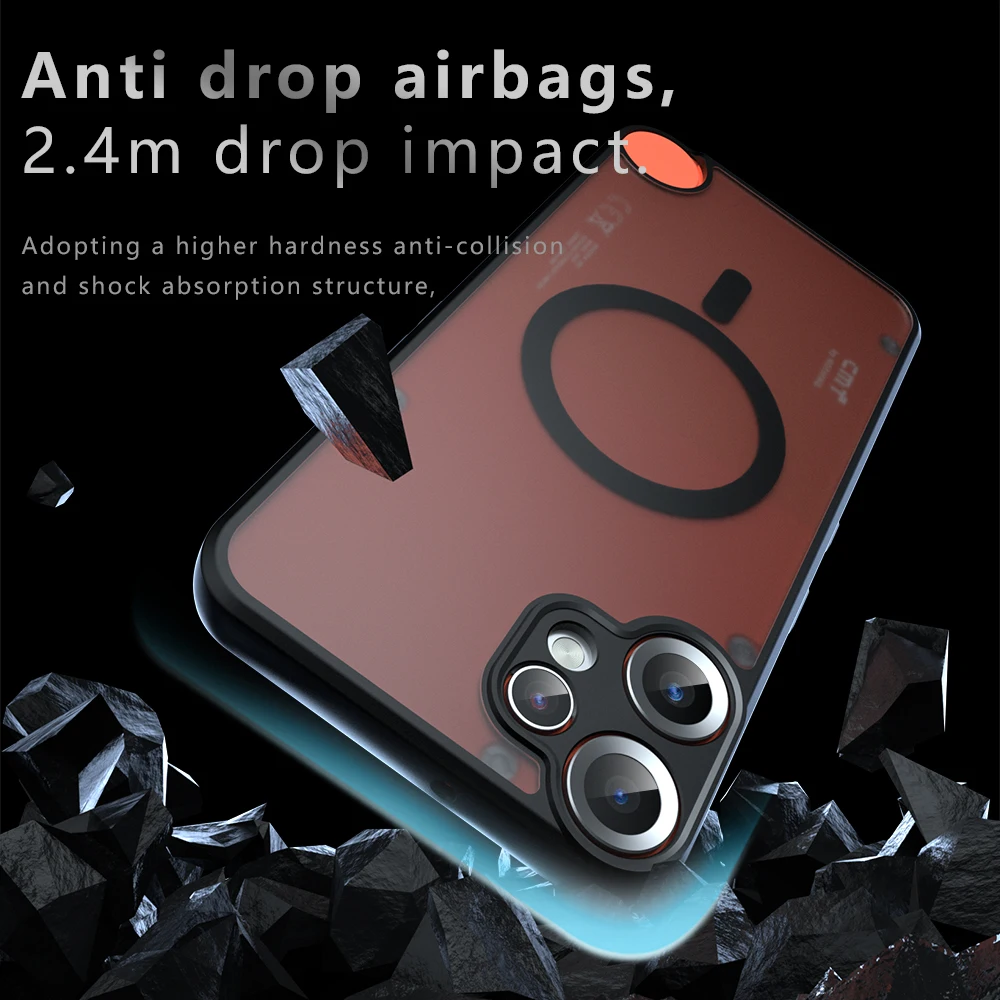 MagSafe Magnetic Wireless Charging Shockproof Matte Back Case Cover