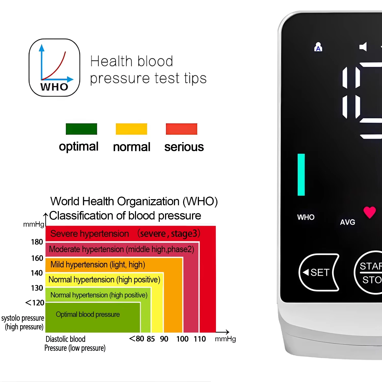 English Voice Large Display LED touch Screen Rechargeable Automatic Tonometer Arm Blood Pressure Monitor Digital Tensiometer 5