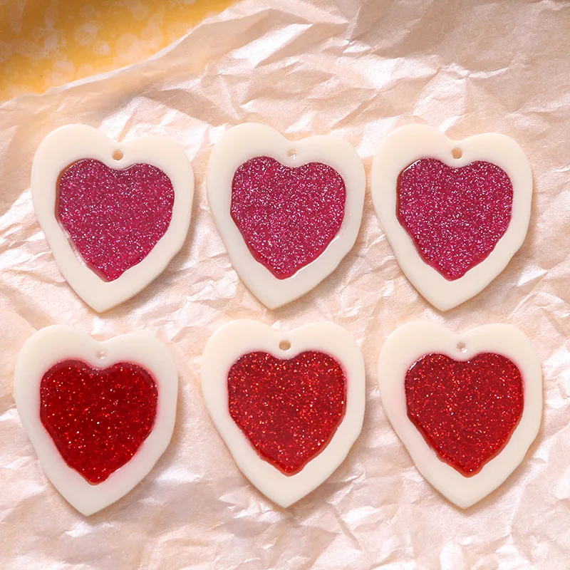 

5 шт. Симпатичные Асимметричные белые края мигающие розовые персиковые аксессуары из смолы «сделай сам» серьги шпилька материал