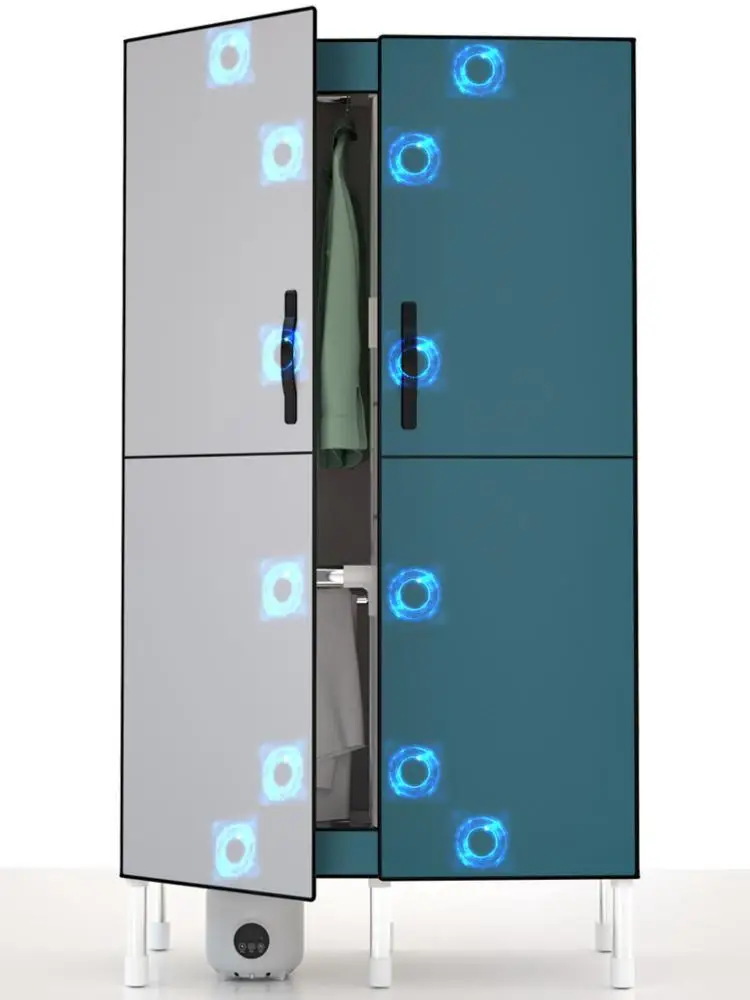 Dtotc 220V 50Hz Household Fast Drying Wardrobe Small Air Heater Large Capacity Wind Drying Portable Clothes Disinfection Dryer