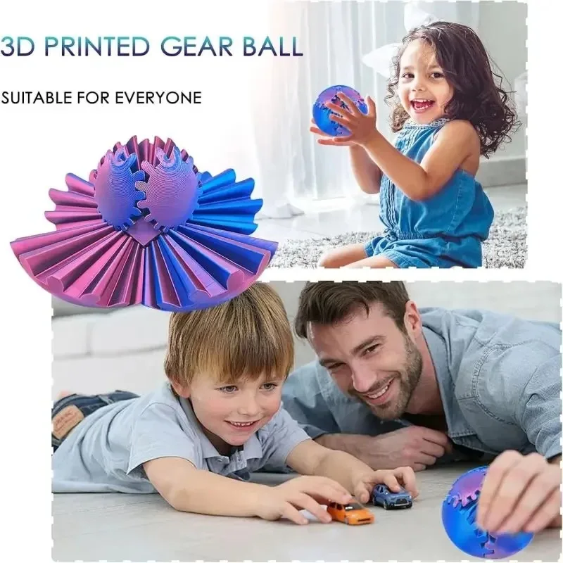 Fidget Toys 3D Printed Toy 3D Printed Gear Ball The Steampunk Whirling Wonder Stress Relief Spin & Relaxing