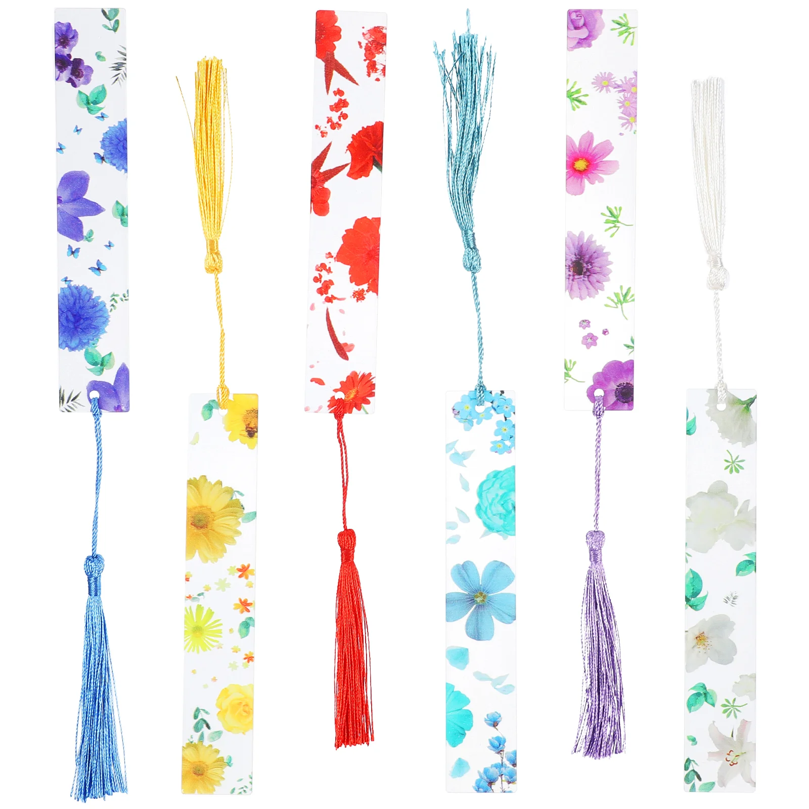 

6Pcs Acrylic Bookmark Book Page Mark Bookmark Gift Bookmark with Tassel Teacher's Day Present