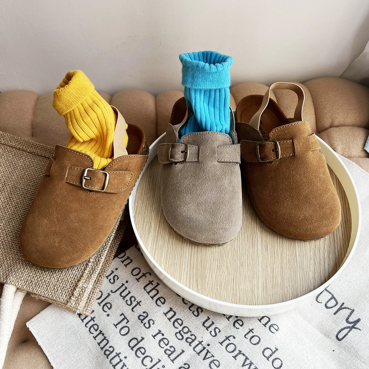 Children's Cork Shoes Kids Retro Sandals Girls Retro Spring Summer