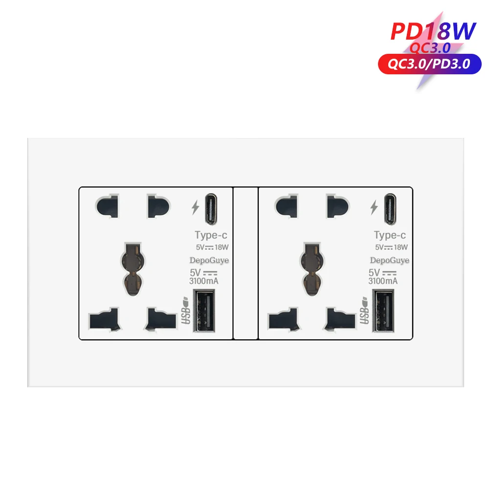 Dual 5Pin-AC-18W-Whi