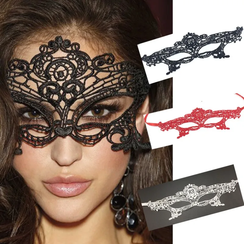 

2023 HOT SALES Women Hollow Mask Sexy Cosplay Lace Masquerade Eye Mask Lingerie Halloween Accessories Gothic Fetish