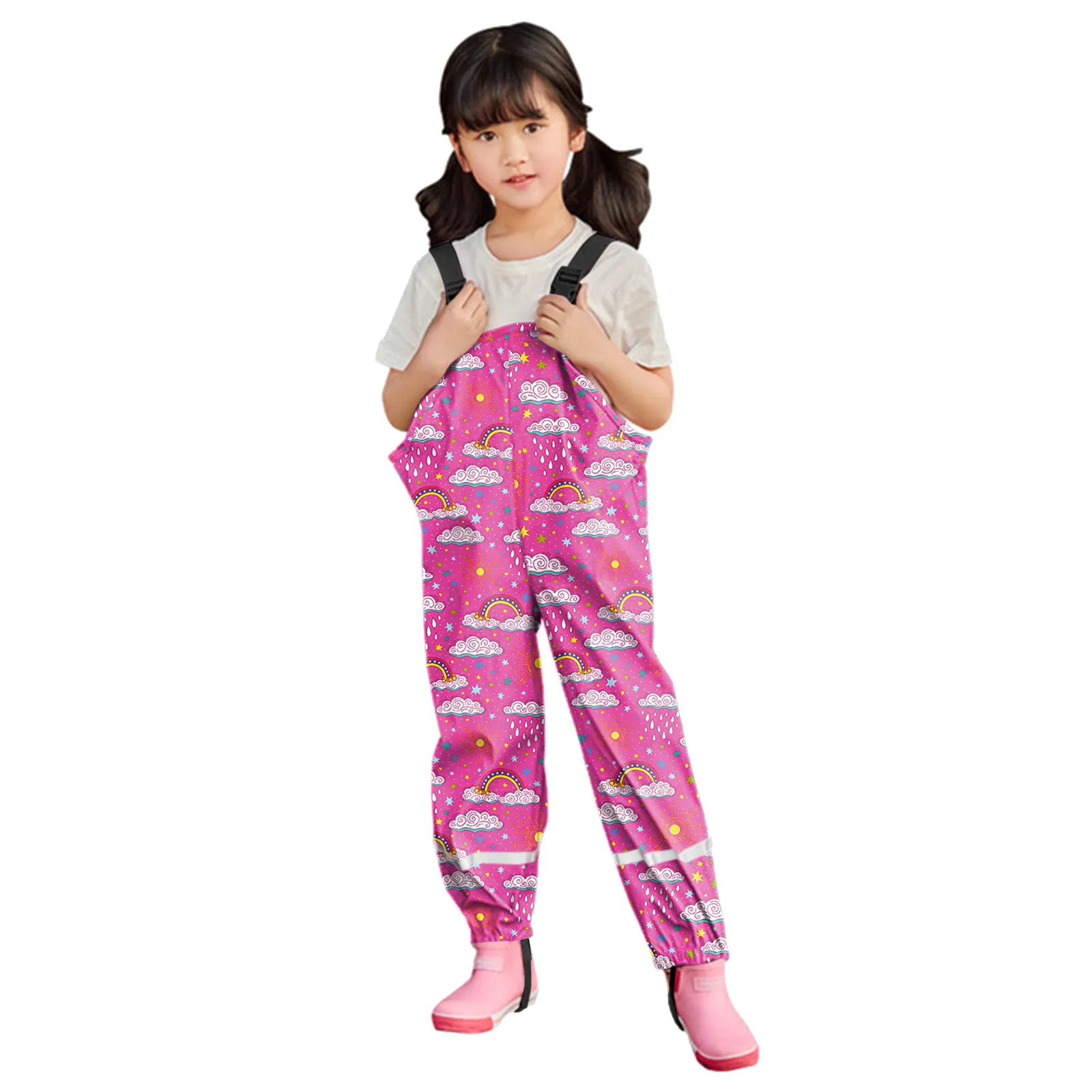 2-8 Years Kids Waterproof Overalls Cute Cartoon Spring And Autumn Girls Pants New Fashion Boys Jumpsuit Romper Children Clothing