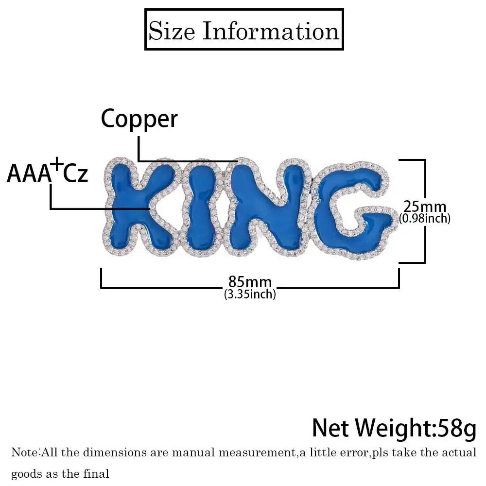 Hip Hop Jewelry Iced Out Zircon Letter Name Pendant Personalization Custom Square Capital Letter Name Pendant