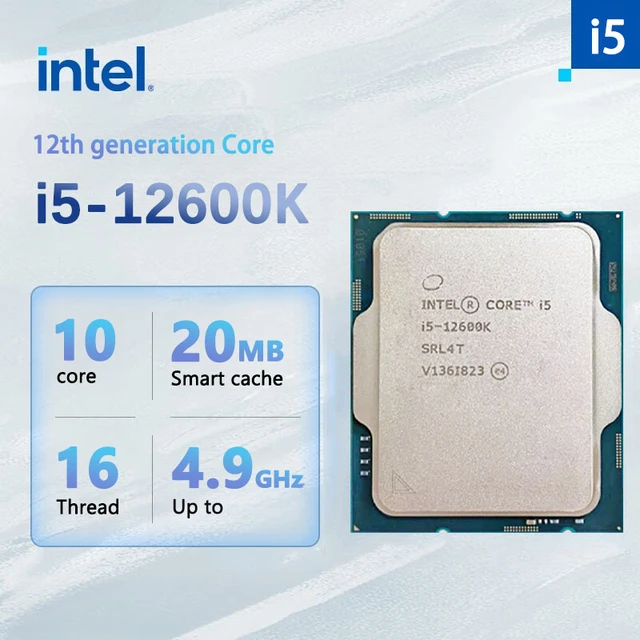 Intel Core i5-12600K New i5 12600K 3.4 GHz Ten-Core Sixteen-Thread