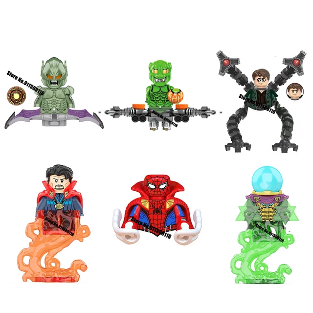 Brand DISNEY Green Goblin Mysterio Doctor Octopus Building Blocks Doctor Strange Sandman Electro Action Figure Kid Toy Bricks 1