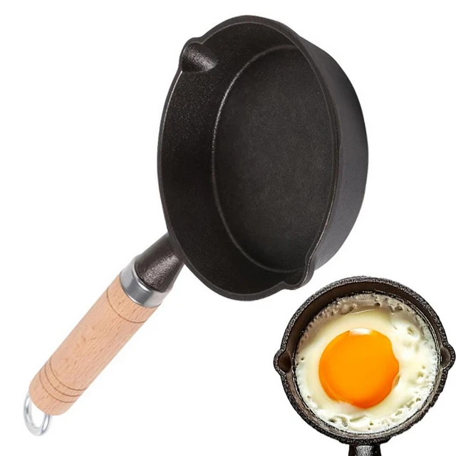 1pc Cast Iron Frying Pan, Non Stick Cast Iron Deep Pot With Lid, Small Milk  Pan With Handle, Uncoated Frying Pan Stock Pot For Induction, Electric And