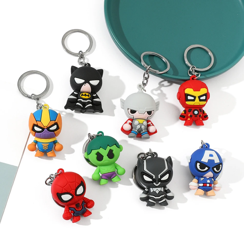 Marvel Superhero Doll Pendant Keychain Black Panther Thor Iron Man