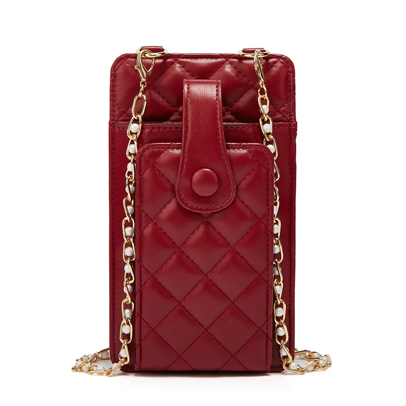 

Purse Women's Fashion Chain Bag Crossbody Bag New Multi-carb Diamond Check Card Bag