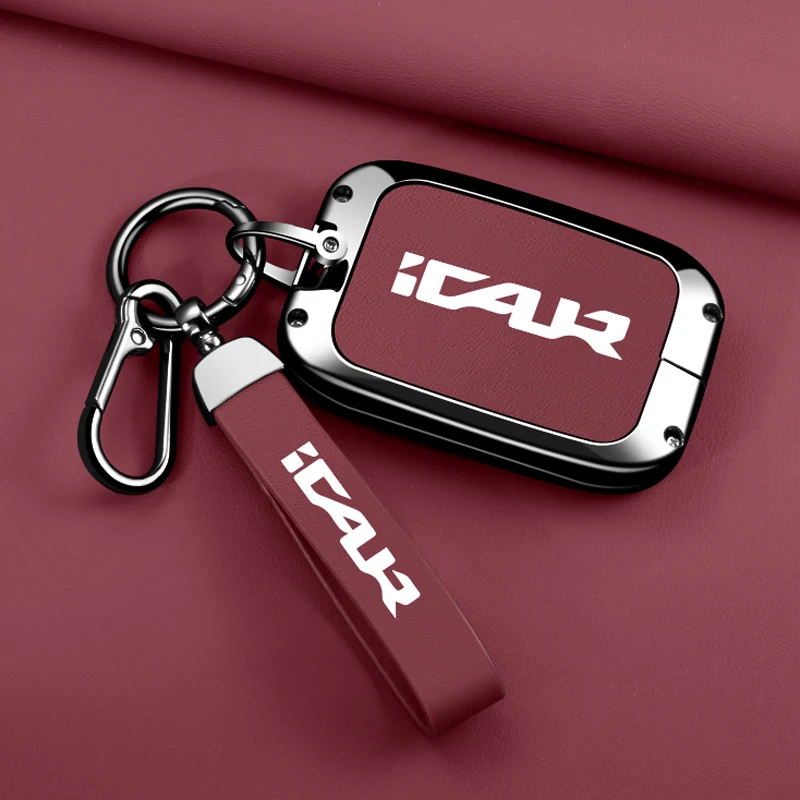 Chery ICAR Zinc Alloy Smart Keychain Case with Bluetooth Remote Control