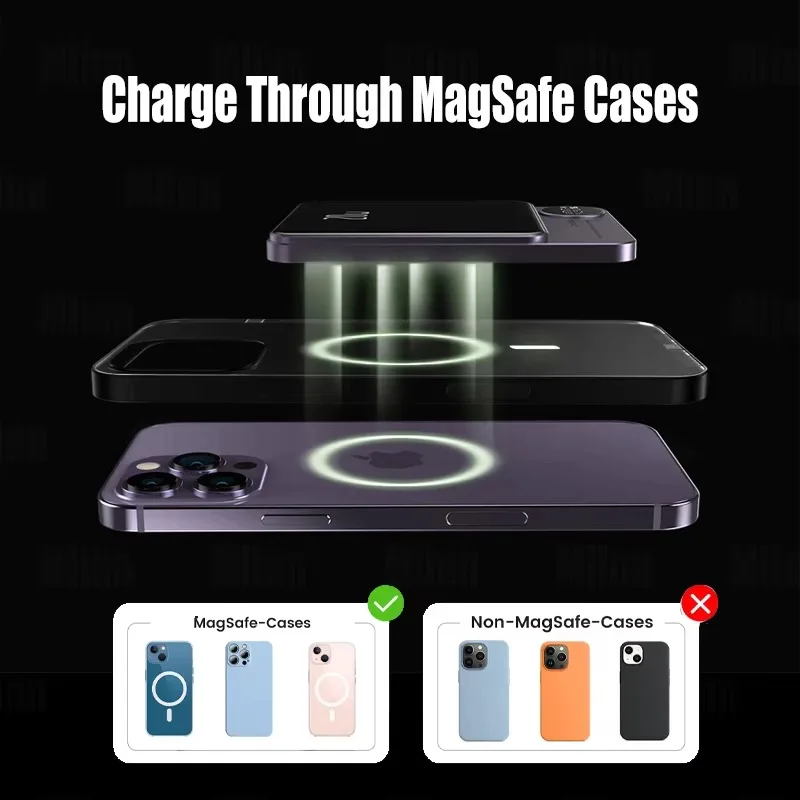 10000mAh Alloy Macsafe Powerbank Magnetic Power Bank Wireless Fast Charger Portable Battery For Magsafe iPhone 16 15 14 13 12 3