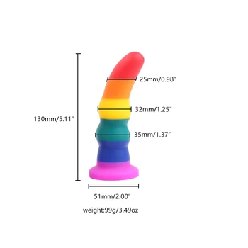 Rainbow Silicone Dildos Anal Plug Realistic Dildo Suction Cup Dildo Sex Toys for Women Lesbian Masturbators Penis tools 6