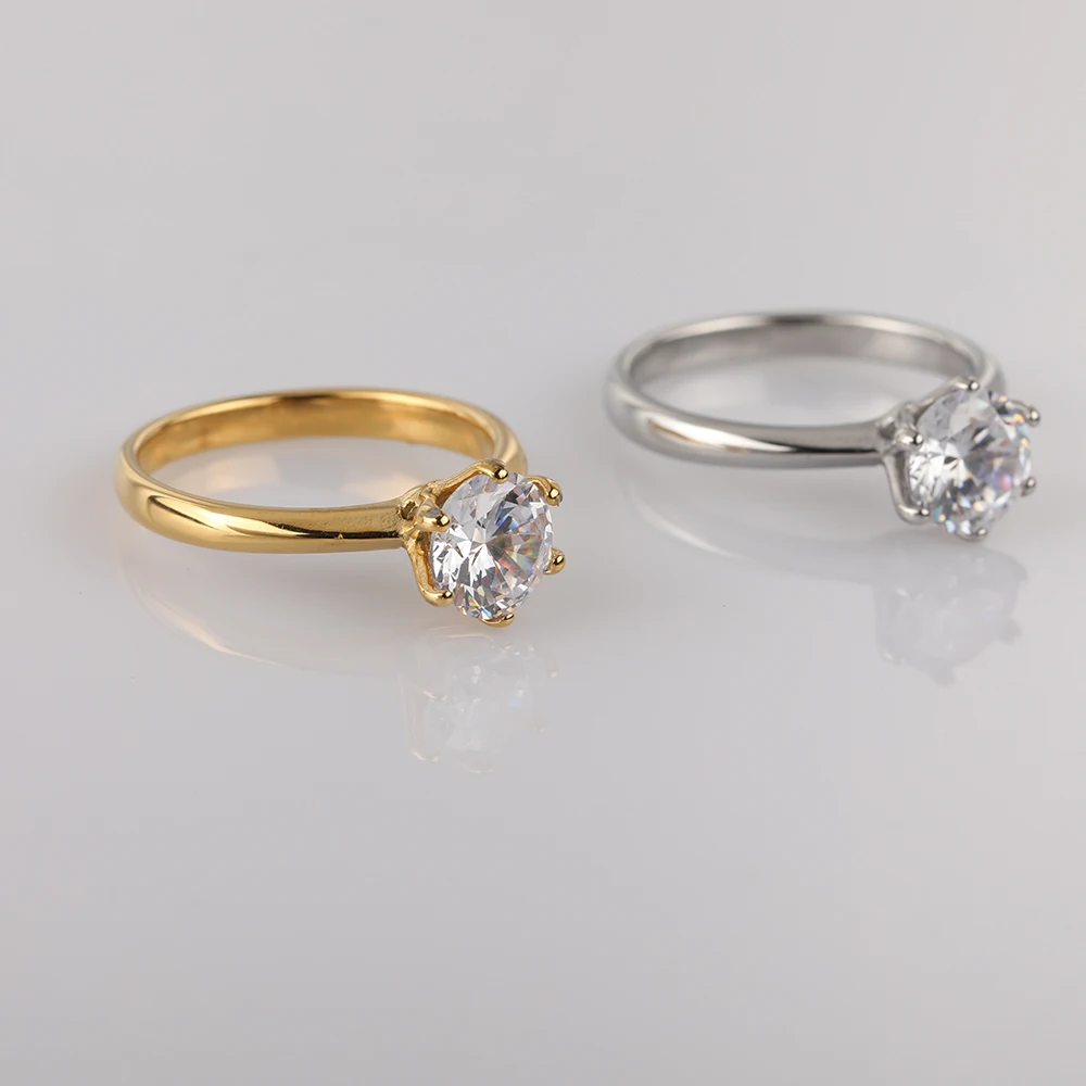 Wedding Engagement Ring for Women Zirconia Crystal Proposal Ring Anniversary Jewelry Crystal rings engagement rings zircon rings stone rings wedding rings stainless steel rings finger rings metal rings