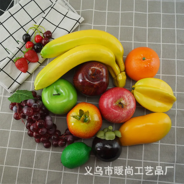 Artificial Fruits And Vegetables 2pcs Simulated Fruit Lemon Fake Apple Peaches Pomegranates Simulation Bananas Oranges Artificial Kiwifruit Window Display Pears