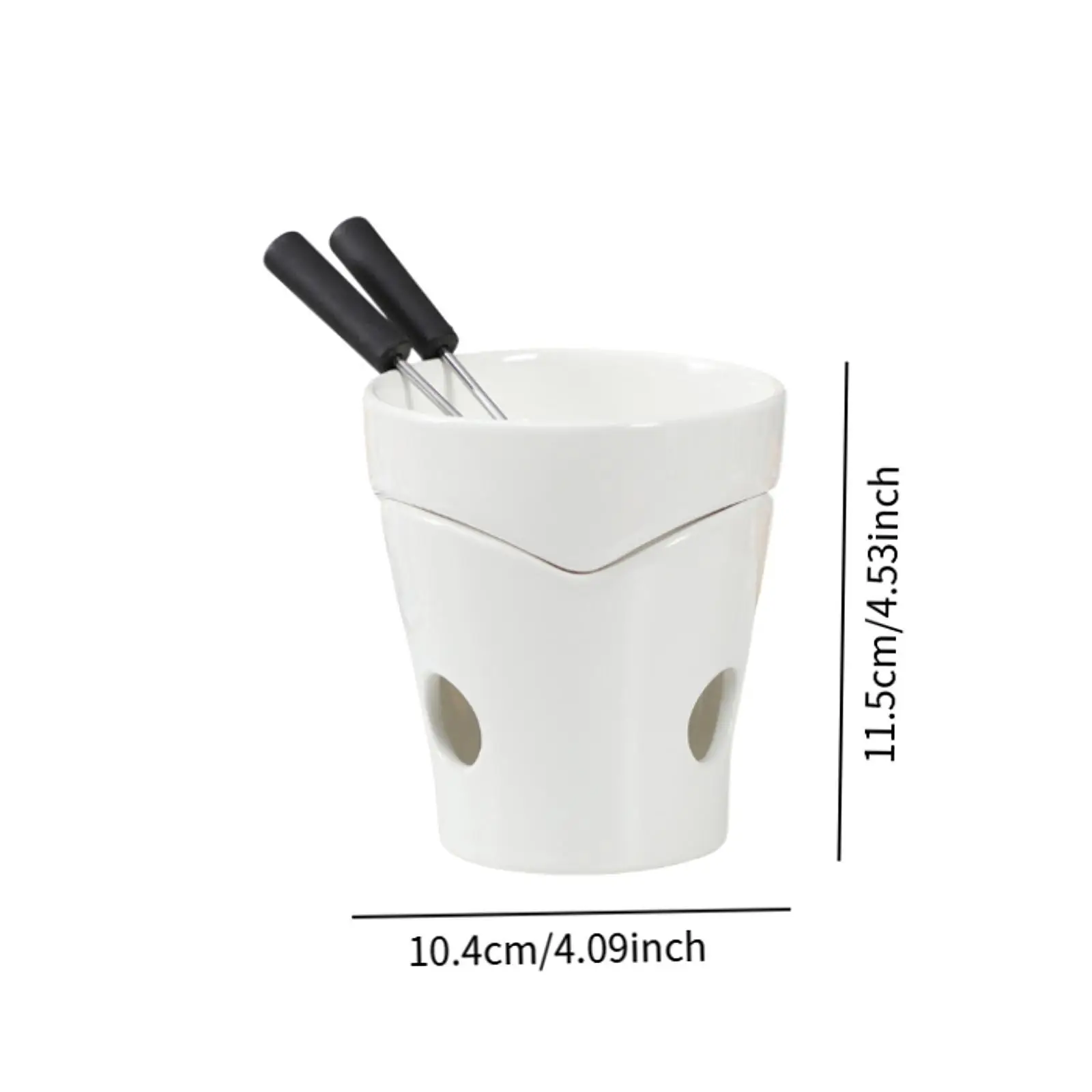 Chocolate Fondue Pot Melt Hot Pot Bowl Set Broth Tapas Cheese Butter Heater Cooking Ice Cream Warmer Ceramic Fondue Set