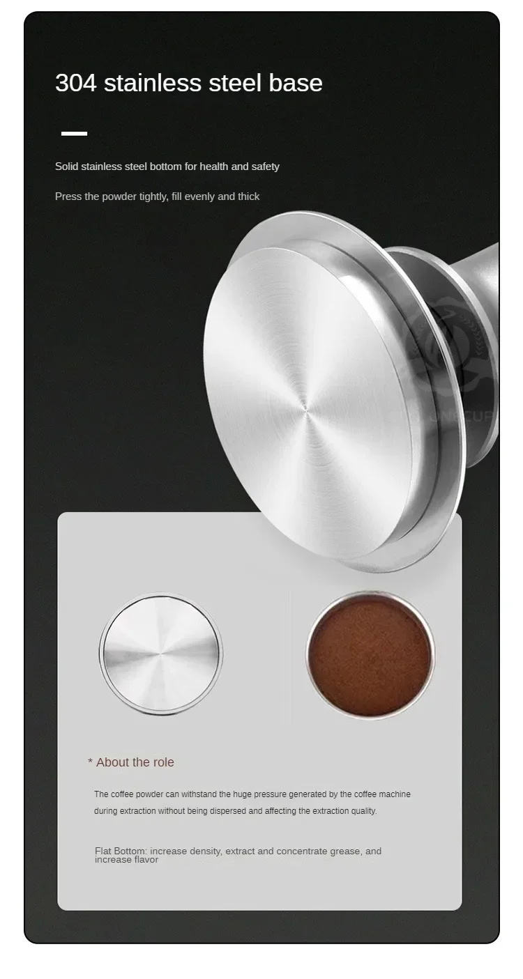 Description Picture 5 of itemCoffee Tampers 15lb Spring Loaded Coffee Tamper Ripple Base Aluminum Self Leveling Espresso Tamper Coffeeware 51mm 53mm 58mm
